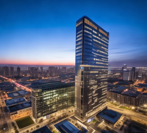 俯瞰万豪商贸总部一期三标段，城市新地标崛起的航拍视角