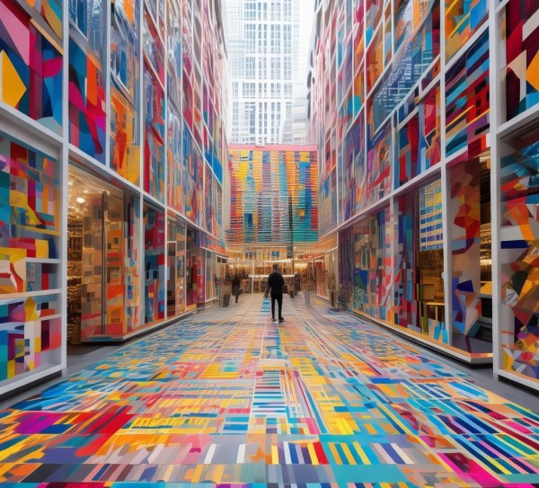 商贸区原创设计图案案例，创新视觉系统激活商业空间活力与消费体验